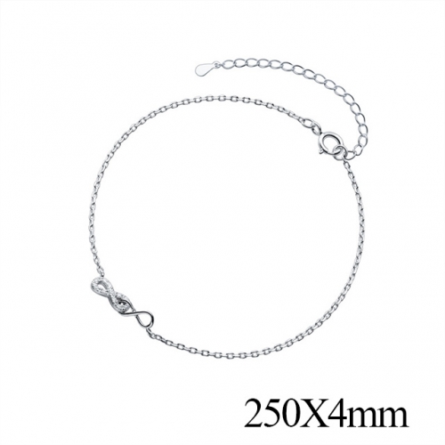 BC Wholesale S925 Sterling Silver Anklet Women'S Fashion Anklet Silver Jewelry Anklet NO.#925J5AG4232
