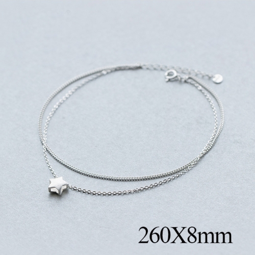BC Wholesale S925 Sterling Silver Anklet Women'S Fashion Anklet Silver Jewelry Anklet NO.#925J5A0792