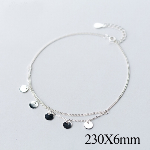 BC Wholesale S925 Sterling Silver Anklet Women'S Fashion Anklet Silver Jewelry Anklet NO.#925J5A1546
