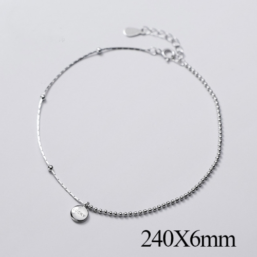 BC Wholesale S925 Sterling Silver Anklet Women'S Fashion Anklet Silver Jewelry Anklet NO.#925J5A3856