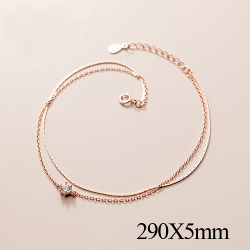 BC Wholesale S925 Sterling Silver Anklet Women'S Fashion Anklet Silver Jewelry Anklet NO.#925J5AR4391
