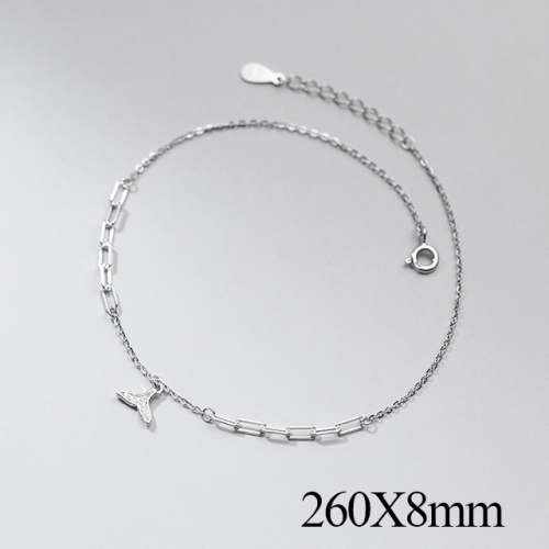 BC Wholesale S925 Sterling Silver Anklet Women'S Fashion Anklet Silver Jewelry Anklet NO.#925J5AS4471