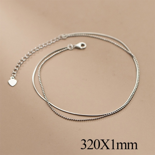 BC Wholesale S925 Sterling Silver Anklet Women'S Fashion Anklet Silver Jewelry Anklet NO.#925J5AS4764