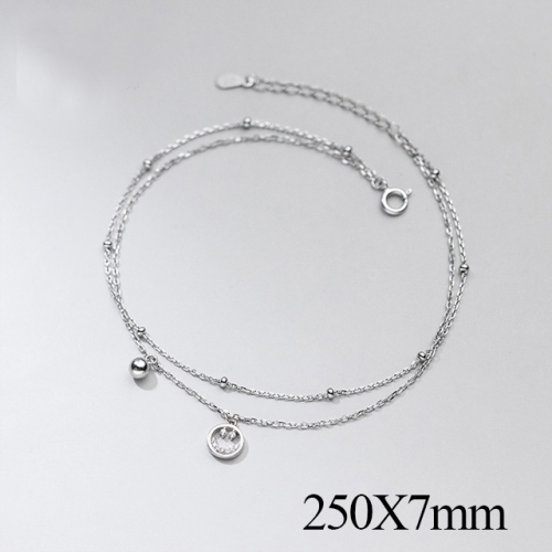 BC Wholesale S925 Sterling Silver Anklet Women'S Fashion Anklet Silver Jewelry Anklet NO.#925J5AS4460