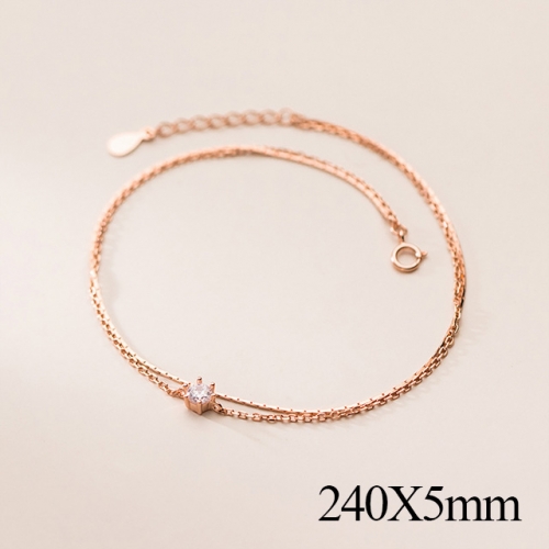 BC Wholesale S925 Sterling Silver Anklet Women'S Fashion Anklet Silver Jewelry Anklet NO.#925J5AG4391