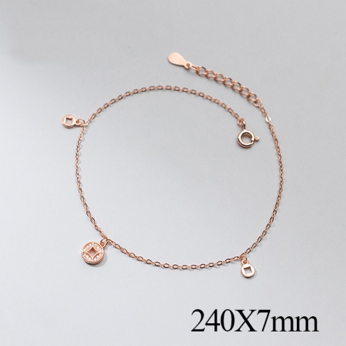 BC Wholesale S925 Sterling Silver Anklet Women'S Fashion Anklet Silver Jewelry Anklet NO.#925J5AG4445