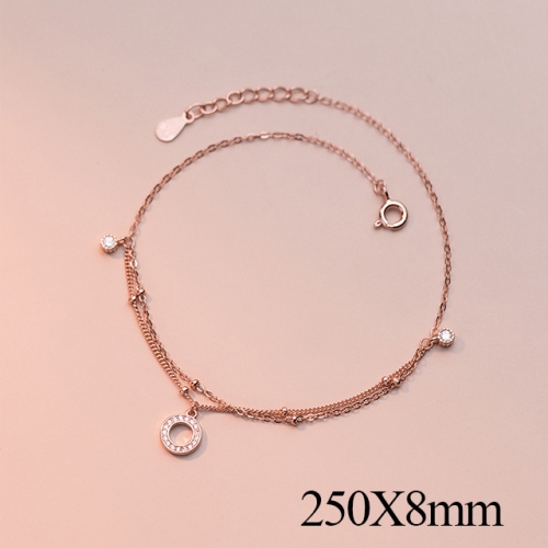 BC Wholesale S925 Sterling Silver Anklet Women'S Fashion Anklet Silver Jewelry Anklet NO.#925J5AR4442