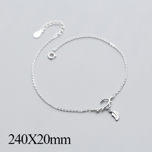 BC Wholesale S925 Sterling Silver Anklet Women'S Fashion Anklet Silver Jewelry Anklet NO.#925J5AR2496