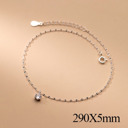 BC Wholesale S925 Sterling Silver Anklet Women'S Fashion Anklet Silver Jewelry Anklet NO.#925J5AS4621