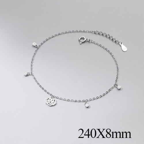 BC Wholesale S925 Sterling Silver Anklet Women'S Fashion Anklet Silver Jewelry Anklet NO.#925J5AS4455