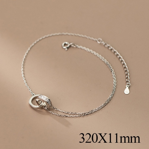 BC Wholesale S925 Sterling Silver Anklet Women'S Fashion Anklet Silver Jewelry Anklet NO.#925J5AS4754