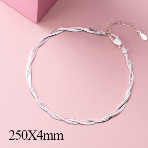 BC Wholesale S925 Sterling Silver Anklet Women'S Fashion Anklet Silver Jewelry Anklet NO.#925J5AS4111