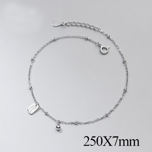 BC Wholesale S925 Sterling Silver Anklet Women'S Fashion Anklet Silver Jewelry Anklet NO.#925J5AS4449