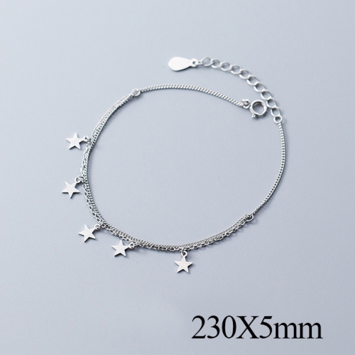 BC Wholesale S925 Sterling Silver Anklet Women'S Fashion Anklet Silver Jewelry Anklet NO.#925J5B2741