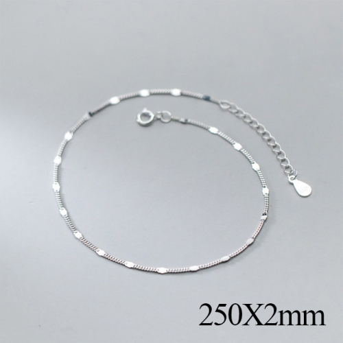 BC Wholesale S925 Sterling Silver Anklet Women'S Fashion Anklet Silver Jewelry Anklet NO.#925J5AS4432