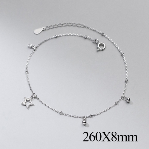 BC Wholesale S925 Sterling Silver Anklet Women'S Fashion Anklet Silver Jewelry Anklet NO.#925J5AS4457