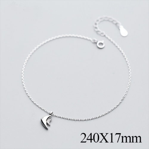 BC Wholesale S925 Sterling Silver Anklet Women'S Fashion Anklet Silver Jewelry Anklet NO.#925J5A2488