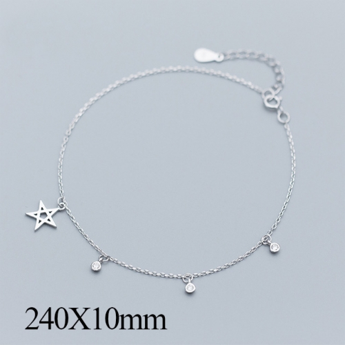 BC Wholesale S925 Sterling Silver Anklet Women'S Fashion Anklet Silver Jewelry Anklet NO.#925J5A2215