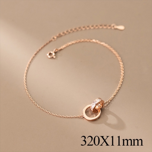 BC Wholesale S925 Sterling Silver Anklet Women'S Fashion Anklet Silver Jewelry Anklet NO.#925J5AG4754