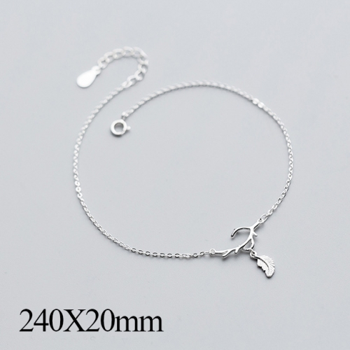 BC Wholesale S925 Sterling Silver Anklet Women'S Fashion Anklet Silver Jewelry Anklet NO.#925J5AS2496