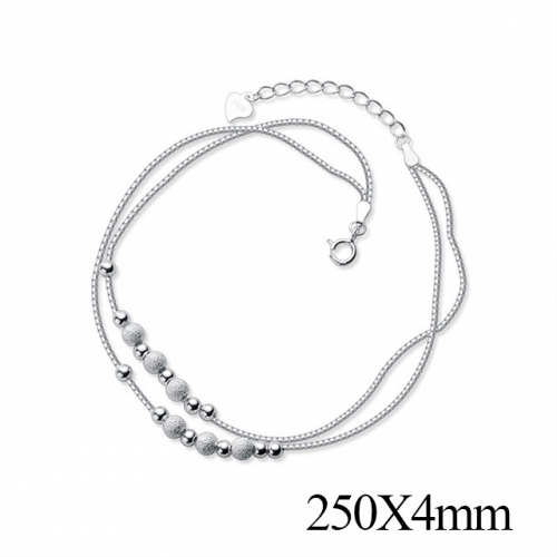 BC Wholesale S925 Sterling Silver Anklet Women'S Fashion Anklet Silver Jewelry Anklet NO.#925J5AR3784