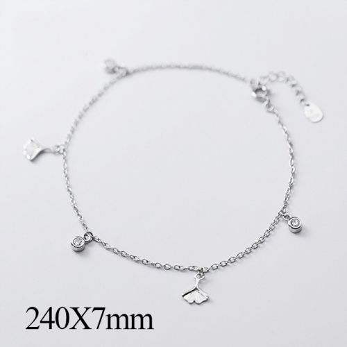 BC Wholesale S925 Sterling Silver Anklet Women'S Fashion Anklet Silver Jewelry Anklet NO.#925J5A3854