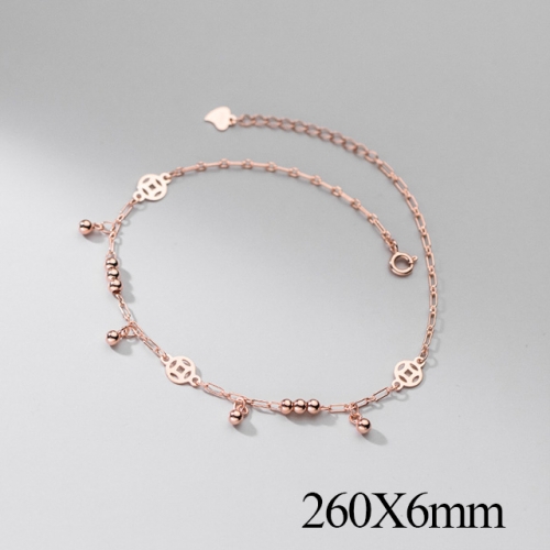 BC Wholesale S925 Sterling Silver Anklet Women'S Fashion Anklet Silver Jewelry Anklet NO.#925J5AR4505