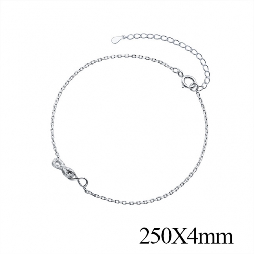 BC Wholesale S925 Sterling Silver Anklet Women'S Fashion Anklet Silver Jewelry Anklet NO.#925J5AS4232