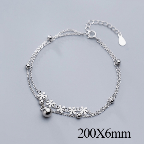 BC Wholesale S925 Sterling Silver Anklet Women'S Fashion Anklet Silver Jewelry Anklet NO.#925J5B3105
