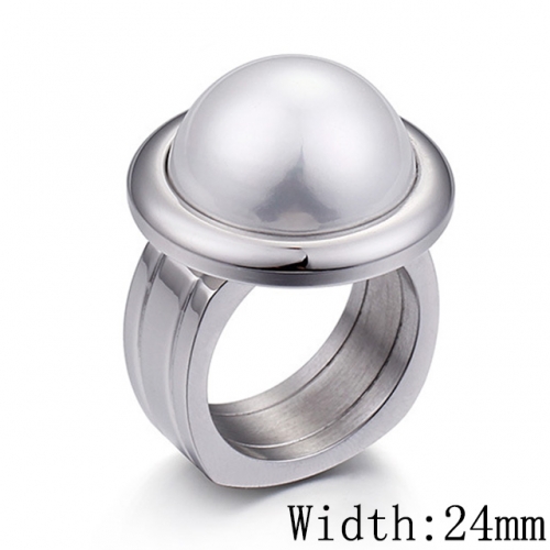 BC Wholesale Stainless Steel 316L Jewelry Pearl Or Shell Rings NO.#SJ53R46028