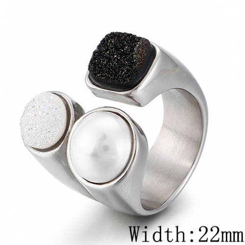 BC Wholesale Stainless Steel 316L Jewelry Pearl Or Shell Rings NO.#SJ53R50223