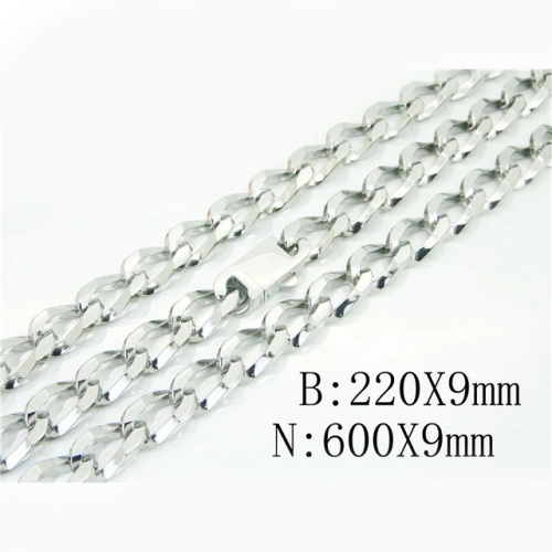 BC Wholesale Stainless Steel 316L Necklace Bracelet Jewelry Set NO.#BC40S0434KEE