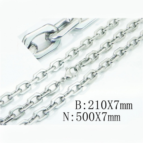 BC Wholesale Stainless Steel 316L Necklace Bracelet Jewelry Set NO.#BC40S0432HIL