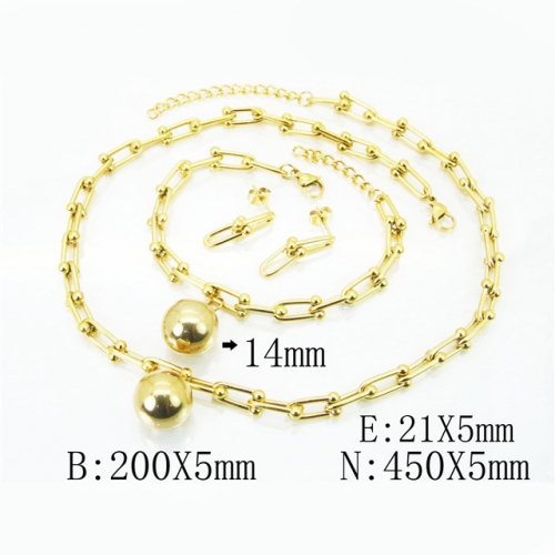 BC Wholesale Stainless Steel 316L Jewelry Set NO.#BC50S0049JLS