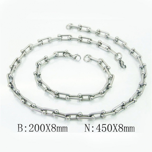 BC Wholesale Stainless Steel 316L Jewelry Set NO.#BC62S0317ILE