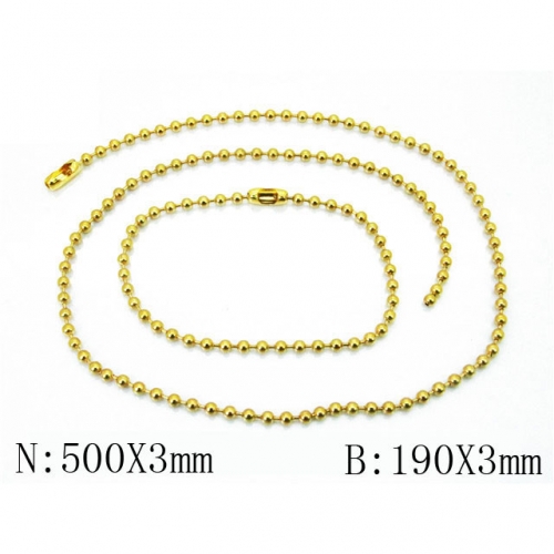 BC Wholesale Stainless Steel 316L Jewelry Necklace Bracelet Set NO.#BC001N156