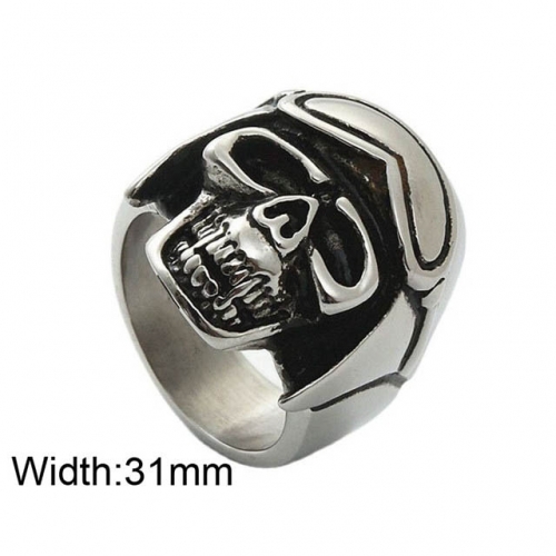 BC Wholesale Skull Rings Jewelry Stainless Steel 316L Jewelry Rings NO.#SJ49R408