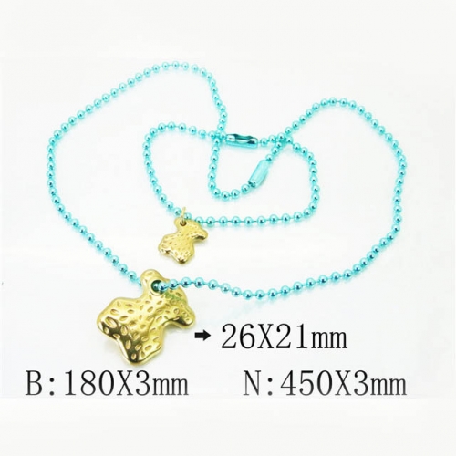 BC Wholesale Jewelry Set Stainless Steel 316L Necklace Bracelet Jewelry Set NO.#BC21S0300ILV