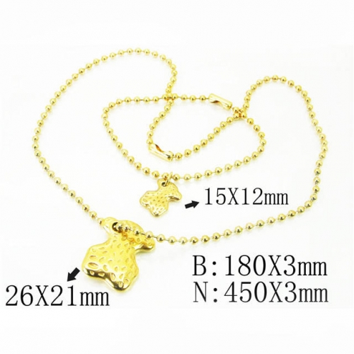BC Wholesale Jewelry Set Stainless Steel 316L Necklace Bracelet Jewelry Set NO.#BC21S0304ILE