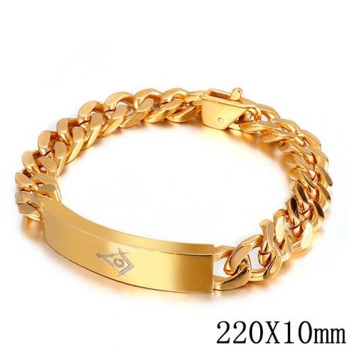 BC Wholesale Jewelry Stainless Steel 316L Curb Bracelets NO.#SJ53B61624