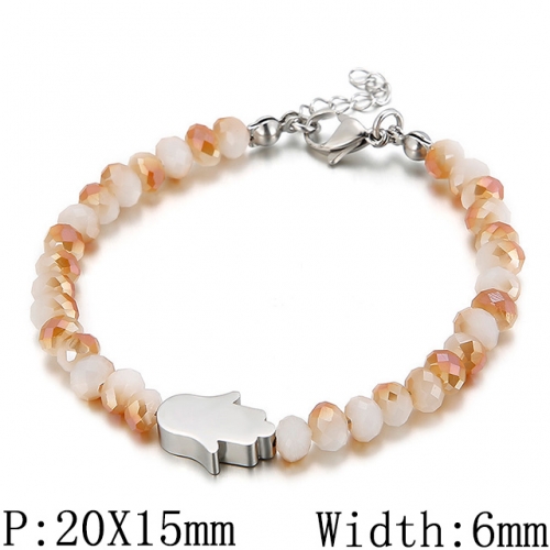 BC Wholesale Jewelry Stainless Steel 316L CZ Bead Bracelets NO.#SJ53B57480