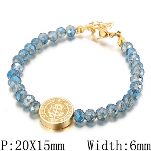 BC Wholesale Jewelry Stainless Steel 316L CZ Bead Bracelets NO.#SJ53B66612