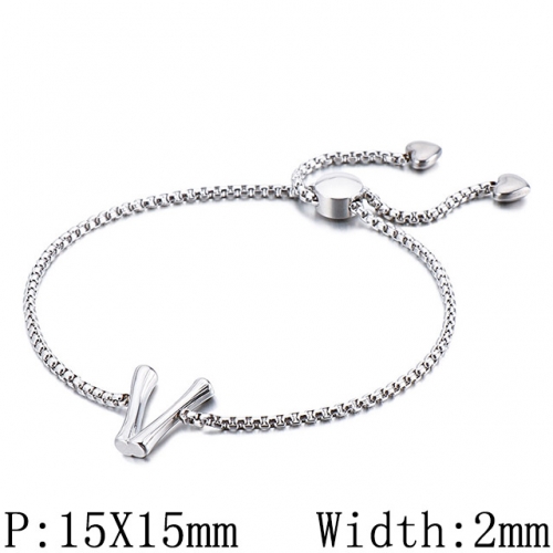 BC Wholesale Jewelry Stainless Steel 316L Jewelry Letter Bracelets NO.#SJ53B123937