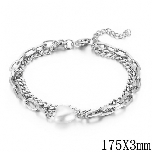 BC Wholesale Jewelry Stainless Steel 316L Jewelry Pearl & Shell Bracelets NO.#SJ53B146931