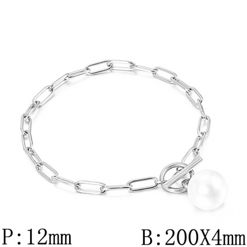 BC Wholesale Jewelry Stainless Steel 316L Jewelry Pearl & Shell Bracelets NO.#SJ53B139655