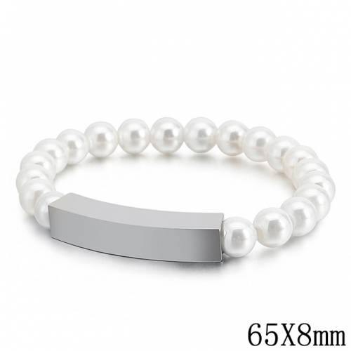 BC Wholesale Jewelry Stainless Steel 316L Jewelry Pearl & Shell Bracelets NO.#SJ53BB130561
