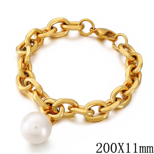 BC Wholesale Jewelry Stainless Steel 316L Jewelry Pearl & Shell Bracelets NO.#SJ53B155283