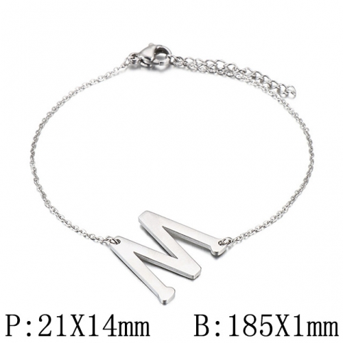 BC Wholesale Jewelry Stainless Steel 316L Jewelry Letter Bracelets NO.#SJ53B116122