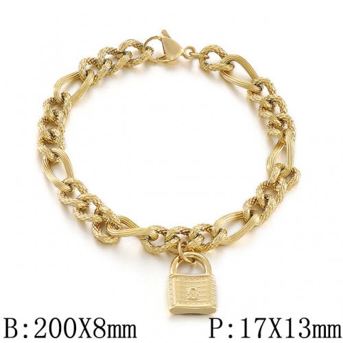 BC Wholesale Jewelry Stainless Steel 316L Charm Bracelets NO.#SJ53B145978