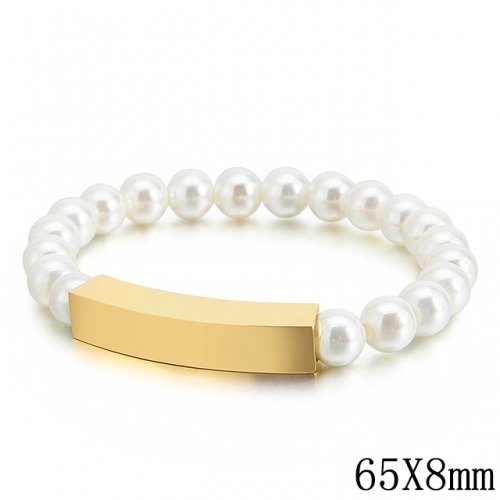 BC Wholesale Jewelry Stainless Steel 316L Jewelry Pearl & Shell Bracelets NO.#SJ53BB130563